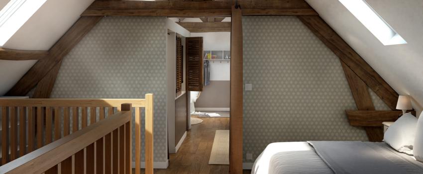 Chantier toit avec ouverture