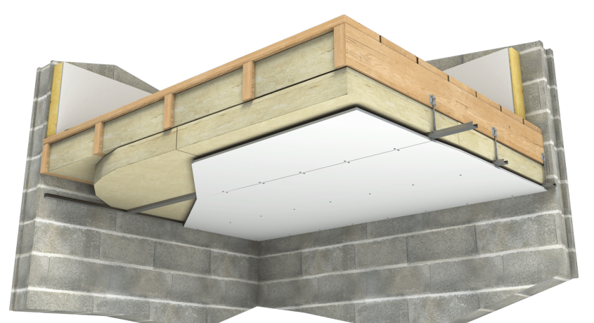 Isolation acoustique d’un plafond avec un plancher en bois sur solives
